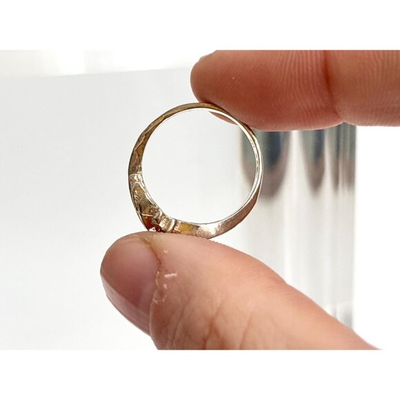 Multi Heart Shaped Hand Carved Love Sterling Silver 925 Vintage Ring - sz 6 - Picture 7 of 14